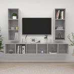 vidaXL Tv-wandmeubelen 4 st bewerkt hout betongrijs, Minder dan 50 cm, Verzenden, 100 tot 150 cm, Nieuw