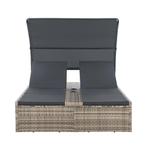 Polyrotan Loungebed / Ligbed Syros - Grijs - 2 personen - In, Tuin en Terras, Ligbedden, Verzenden, Nieuw