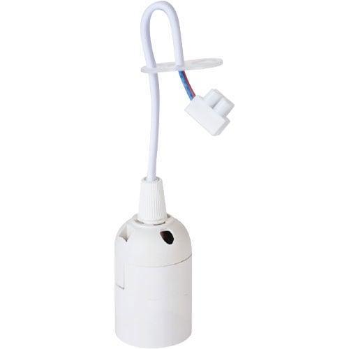 E27 Fitting/Houder Kunststof Wit 15cm Draad, Doe-het-zelf en Verbouw, Elektra en Kabels, Nieuw, Ophalen of Verzenden