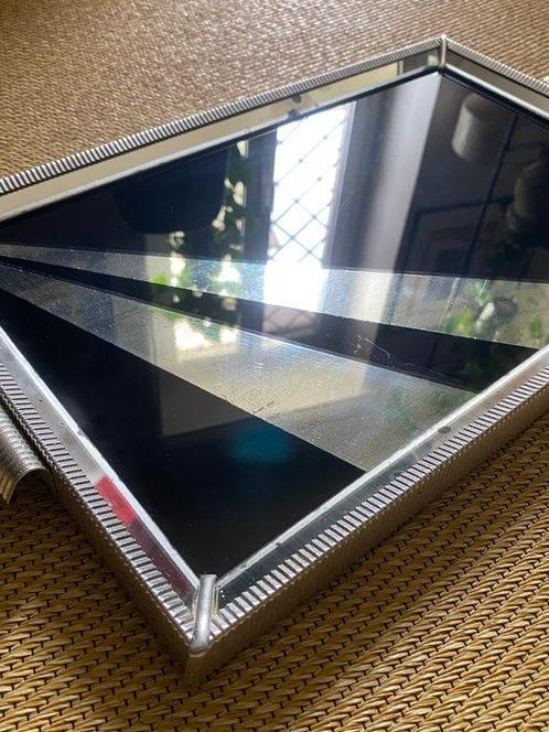 Gebakschep - Aluminium, Glas, Hout - Zilveren spiegelplateau, Antiek en Kunst, Kunst | Designobjecten