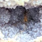 GROTE GEODE, CONUS van violet/azuur calciedoniet, Marokko, Verzamelen