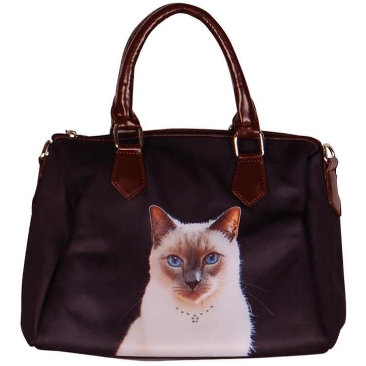 Handtas witte poes NIEUW, Sieraden, Tassen en Uiterlijk, Tassen | Damestassen, Bruin, Nieuw, Ophalen of Verzenden