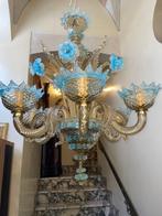 Kroonluchter - Murano-glas - ambra en turkoois, Antiek en Kunst