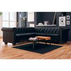 vidaXL Chesterfield hoekbank 5-zits kunstleer zwart, Verzenden, Hoekbank, Nieuw, Leer