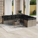 vidaXL 11-delige Loungeset met kussens poly rattan, Verzenden, Nieuw, Rotan, Loungeset