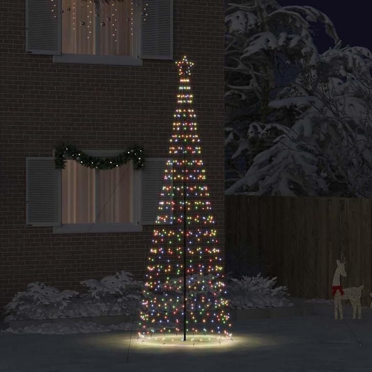 vidaXL LED Kerstboom met Grondspiesjes Multikleur 400 cm, Diversen, Kerst, Nieuw, Verzenden