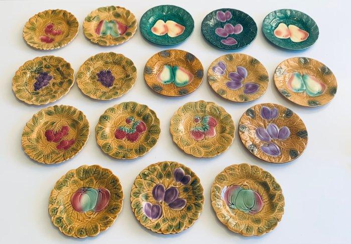 Sarreguemines - Dessertservies (17) - Aardewerk - Service, Antiek en Kunst, Antiek | Glas en Kristal