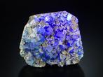 Fluoriet met blauwe fluorescentie Kristalcluster - Hoogte:, Verzamelen, Mineralen en Fossielen