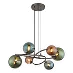 Hanglamp RIHA 65 cm 6-lichts Grijs, Ophalen of Verzenden, Nieuw, Metaal, Minder dan 50 cm
