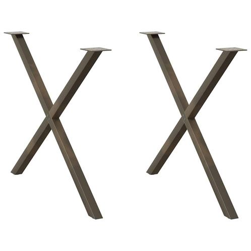 vidaXL Eettafelpoten 2 st X-vormig 90x(72-73) cm staal, Huis en Inrichting, Tafelonderdelen, Nieuw, Verzenden