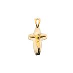 Gouden hanger van een kruis met corpus, Ophalen of Verzenden, Gebruikt, Goud, Overige merken