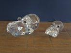 Swarovski - Beeldje - Nijlpaarden groot en klein met doos -, Antiek en Kunst