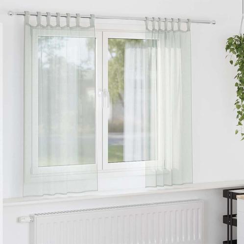 vidaXL Gordijnen voile met lussen 2 st 140x175 cm lichtgrijs, Huis en Inrichting, Stoffering | Gordijnen en Lamellen, Grijs, Nieuw
