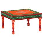 vidaXL Salontafel handbeschilderd massief mangohout oranje, Verzenden, Nieuw, 50 tot 100 cm, Minder dan 50 cm