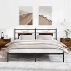 vidaXL Bedframe zonder matras hout gerookt eikenkleurig, Huis en Inrichting, Slaapkamer | Bedden, Bruin, Verzenden, 200 cm, 160 cm