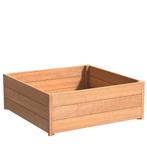 Hardhouten plantenbak Sevilla 120x120x43,5cm - Met bodem, Tuin en Terras, Bloembakken en Plantenbakken, 100 cm of meer, Vierkant