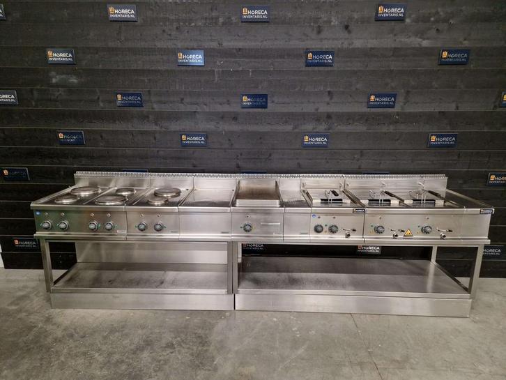 Dexion kooklijn | 6-pits fornuis, friteuse, bakplaat |, Zakelijke goederen, Horeca | Keukenapparatuur, Gebruikt, Fornuis, Frituur en Grillen