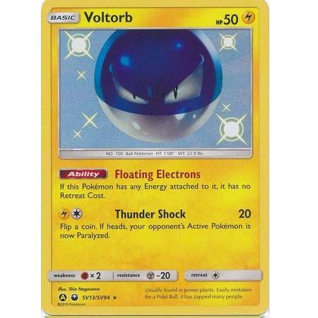 Voltorb SV13/SV94 Hidden Fates, Hobby en Vrije tijd, Verzamelkaartspellen | Pokémon, Losse kaart, Nieuw, Foil, Ophalen of Verzenden