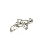 Witgouden art nouveau broche gezet met parel en diamant;..., Gebruikt, Overige kleuren, Ophalen of Verzenden, Met edelsteen