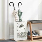 vidaXL Witte Paraplustandaard - 28x12x41 cm, Staal, Huis en Inrichting, Woonaccessoires | Paraplubakken, Verzenden, Nieuw
