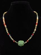 Oud-Egyptisch Halsketting van faience en carneool, Sieraden, Tassen en Uiterlijk, Antieke sieraden