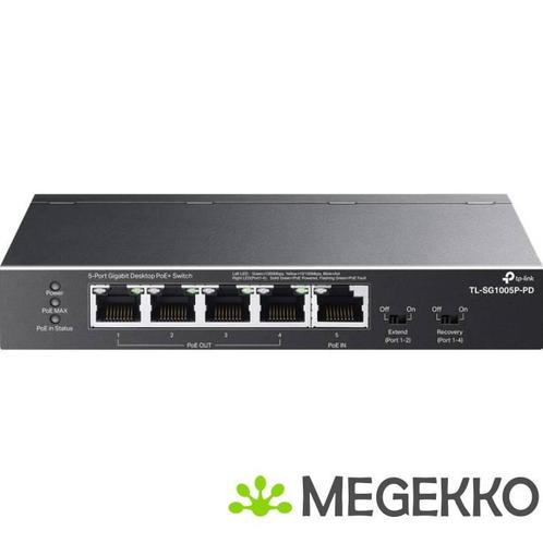 TP-Link TL-SG1005P-PD switch PoE Zwart, Computers en Software, Netwerk switches, Nieuw, Verzenden