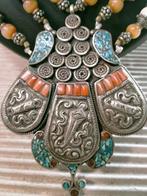 Argento berbero + kostbare edelstenen en mineralen - Ketting, Antiek en Kunst