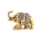 Gouden broche olifant met diamant 14 krt, Ophalen of Verzenden, Nieuw