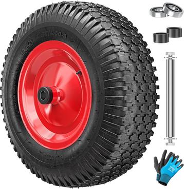 MASKO® Kruiwagenwiel - 40cm - 250kg - Lekbestendig - Rood beschikbaar voor biedingen