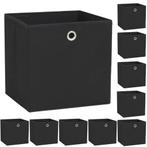 vidaXL Opbergboxen 10 st 32x32x32 cm nonwoven stof zwart, Huis en Inrichting, Woonaccessoires | Kisten, Verzenden, Nieuw