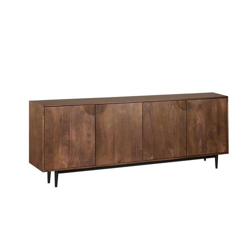 SALE: -18% Woonexpress Dressoir York - Mangohout - Bruin -, Huis en Inrichting, Kasten | Dressoirs, 75 cm of meer, Nieuw, 150 tot 200 cm