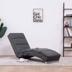 vidaXL Massage chaise longue kunstleer grijs, Verzenden, Nieuw