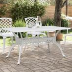 vidaXL Tuintafel 150x90x72 cm gietaluminium wit, Verzenden, Nieuw, Aluminium