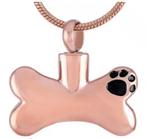 Ashanger, assieraad botje met hondenpoot rosegoud, Sieraden, Tassen en Uiterlijk, Nieuw, Overige kleuren, Overige materialen, Kruis of Symbool