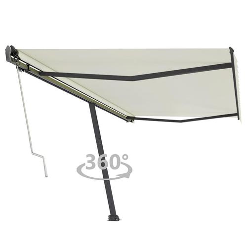 vidaXL Luifel vrijstaand automatisch 500x350 cm crèmekleurig, Tuin en Terras, Zonneschermen, Nieuw, Verzenden