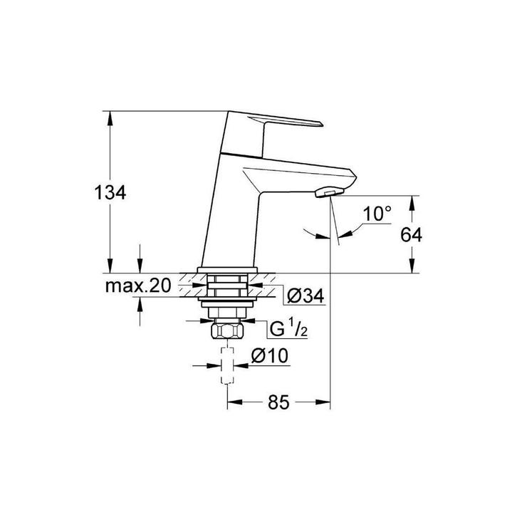 Eurodisc Cosmopolitan Toiletkraan 1/2 Ecojoy Chroom, Doe-het-zelf en Verbouw, Sanitair, Ophalen of Verzenden