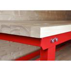 Werkbank rood 120 cm met hardhouten blad, Ophalen of Verzenden, Nieuw