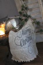 Shabby linnen doek Merry Christmas, Huis en Inrichting, Woonaccessoires | Overige, Ophalen of Verzenden, Nieuw
