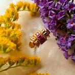 19,2 Krt. Roségouden ring met spinel | Vintage, Gebruikt, Overige kleuren, 19 tot 20, Ophalen of Verzenden