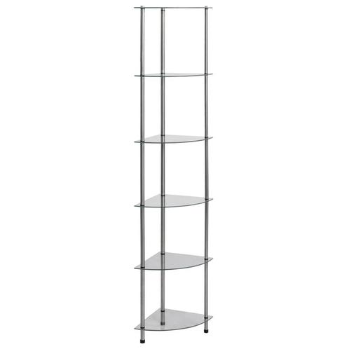 vidaXL Kastje 6-laags 30x30x160 cm gehard glas transparant, Huis en Inrichting, Kasten | Boekenkasten, 25 tot 50 cm, Nieuw, Glas
