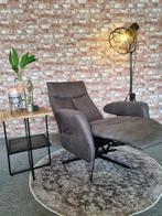 Relaxfauteuil Borculo handbediend microvezelstof antraciet, Stof, 75 tot 100 cm, Modern, stijlvol, tijdloos, Zo goed als nieuw