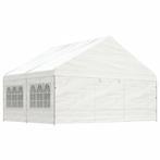 vidaXL Prieel met dak 4,46x5,88x3,75 m polyetheen wit, Verzenden, Nieuw