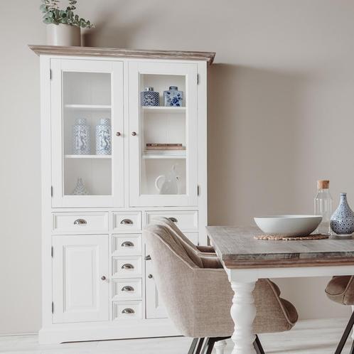 *WOONWINKEL* Tower Living Fleur Landelijke Vitrinekast, Huis en Inrichting, Kasten | Wandmeubels, Nieuw, Verzenden