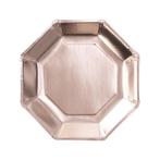 Rose Gouden Borden Papier 25cm 8st, Verzenden, Nieuw