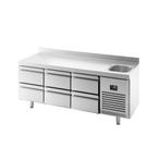 GGM Gastro | Koelwerkbank Premium PLUS - 1960x700mm - met 1, Verzenden, Nieuw in verpakking, RVS Meubilair