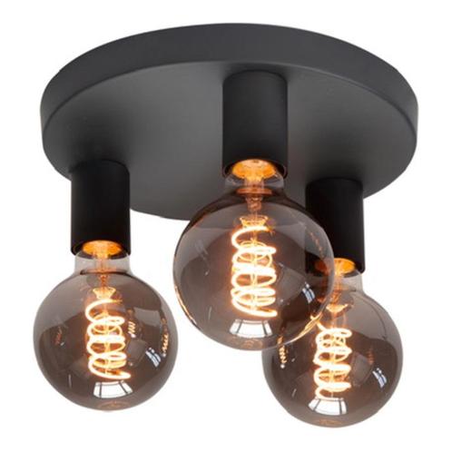 Highlight | Ronde plafondplaat | 25 cm | 3xE27 fitting, Huis en Inrichting, Lampen | Hanglampen, 50 tot 75 cm, Nieuw, Metaal, Ophalen of Verzenden