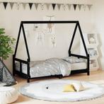 vidaXL Kinderbedframe 80x160 cm massief grenenhout zwart, Kinderen en Baby's, Kinderkamer | Bedden, Verzenden, Nieuw