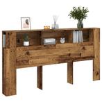 vidaXL Hoofdbordkast 200x18,5x102,5 cm bewerkt hout oud, Verzenden, Nieuw, Bruin, Hout