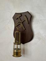 Antik – Grubenlampe mit Wandhalterung aus Messing - Lamp -