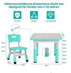 Verstelbare Kindertafel met 2 Stoelen voor Spelen en Leren, Verzenden, Nieuw
